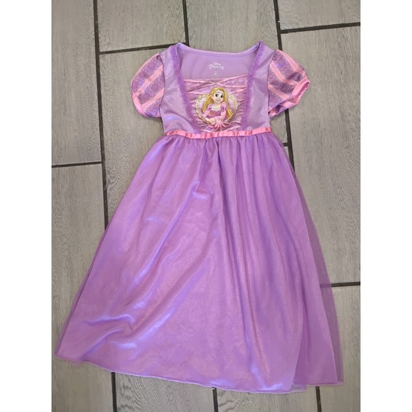 Disney Princess Rapunzel Nightgown Purple Tangled Dress Up Pajamas Girls 4T - Picture 1 of 3